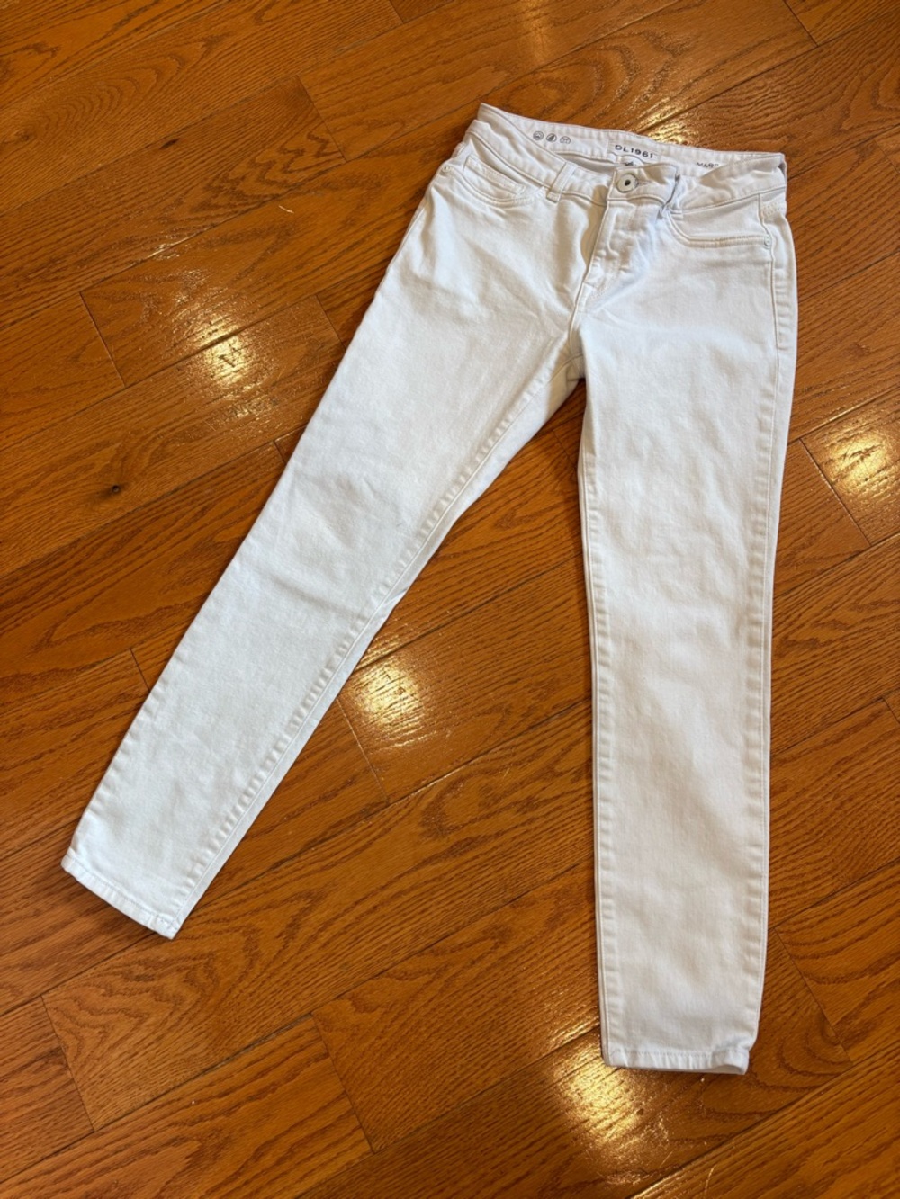 DL1961 Margaux Instasculpt Ankle Skinny Jeans White Size 27 Designer Denim